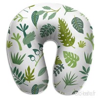 Travel Pillow Tropical Memory Foam U Neck Pillow for Lightweight Support in Airplane Car Train Bus - B07V87BXCF